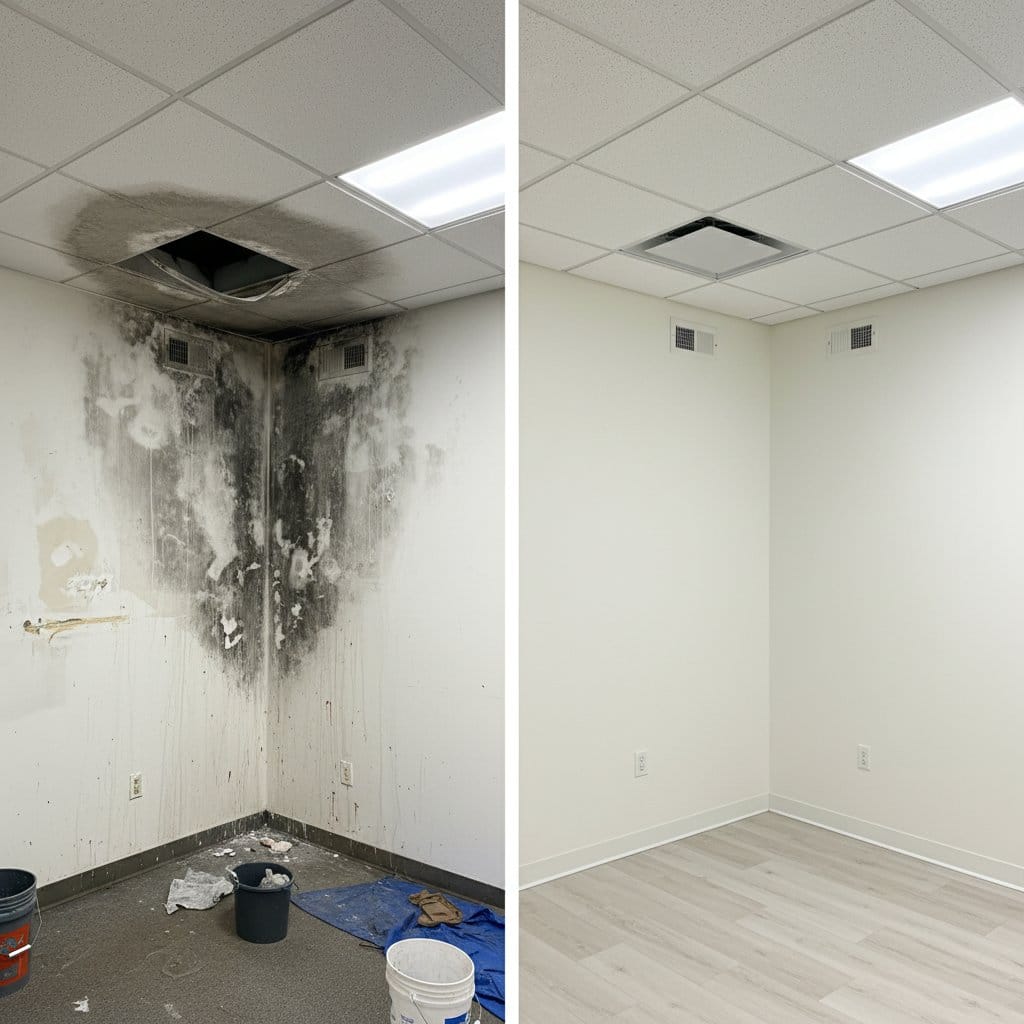 Bathroom & Kitchen Mold Removal restoration — commercial office space of commercial property in Woodcliff Lake, NJ